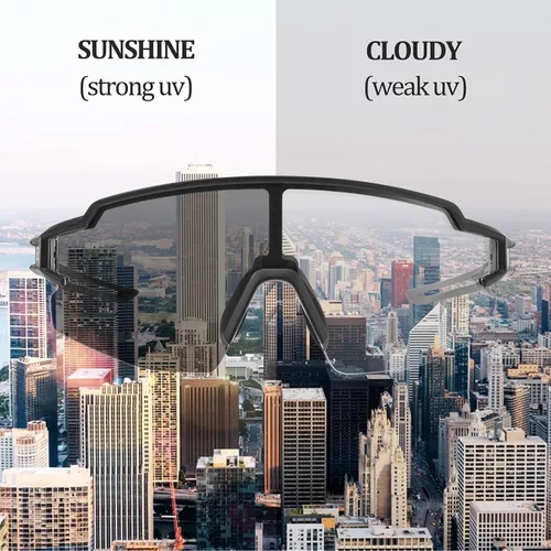 Miniatura 6 de ROCKBROS Gafas de sol deportivas fotocromáticas para hombres y mujeres, protección UV para ciclismo Negro