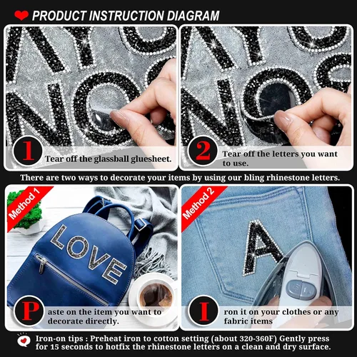 Miniatura 2 de 34 piezas de calcomanías de letras con diamantes de imitación brillantes con purpurina del alfabeto A-Z, letras autoadhesivas de cristal