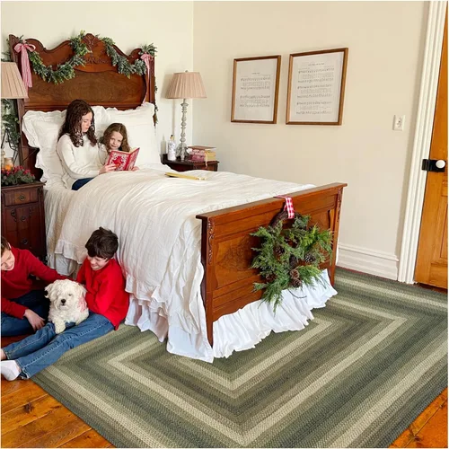 Miniatura 99 de Homespice Alfombras de Área Ovaladas Trenzadas de Yute Denim Azul de 8x10 pies para Sala de Estar, Dormitorio y Comedor. Apto para Mascotas. Estilos