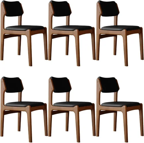 Miniatura 56 de YVYKFZD Wooden Dining Chairs Set, Leather Dining Room Chair with Back, Upholstered Kitchen Chairs, Armless Living Room Chair, for Bedroom Offices