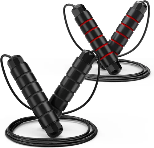 Cuerda de saltar sin enredos de velocidad rápida, cable de salto con rodamientos de bolas para mujeres, hombres y niños, cuerda de saltar de acero