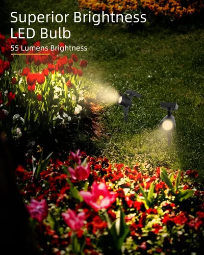 Miniatura 5 de Luces solares para exteriores, focos solares para exteriores, paquete de 6 focos solares impermeables IP44, luces solares de encendido y apagado