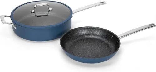 Miniatura 10 de MAISON ARTS Juego de 2 sartenes antiadherentes, sartenes de 9.5 y 11 pulgadas con mango de acero inoxidable, sartén profunda no tóxica, juego