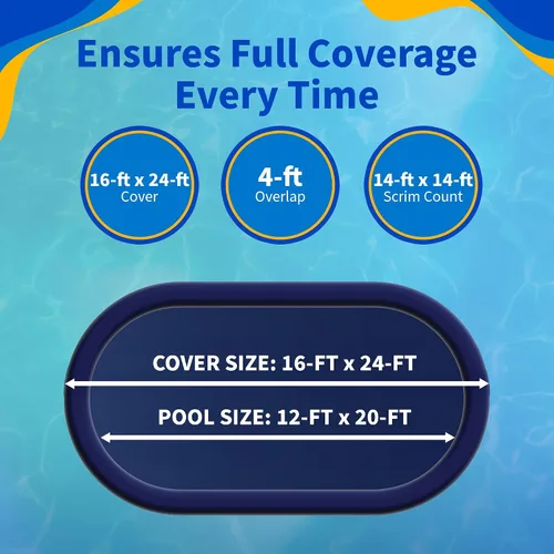 Miniatura 3 de Cubierta oval de invierno para piscina sobre suelo, Azul Royal