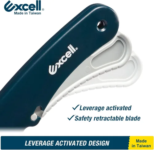 Miniatura 3 de Excell AC-9 Cuchillo utilitario activado por palanca con bloqueo de seguridad, agarre ergonómico y cómodo para cartón, cuerda, corte de cuero, marco