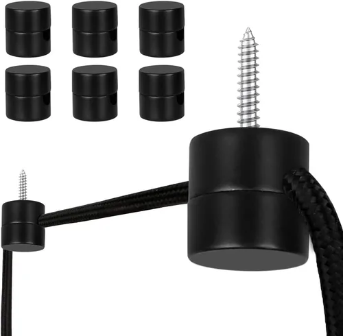Miniatura 11 de Paquete de 3 Ganchos de Metal Swag para Luces Colgantes de Techo, Gancho de Luz Colgante para Lámpara, Ganchos de Techo Negros, Ganchos de Pared