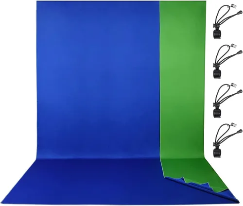 Miniatura 19 de EMART Telón de fondo de pantalla verde de 5 x 7 pies, tela de cortina de poliéster resistente a las arrugas, hoja de tela de pantalla verde croma