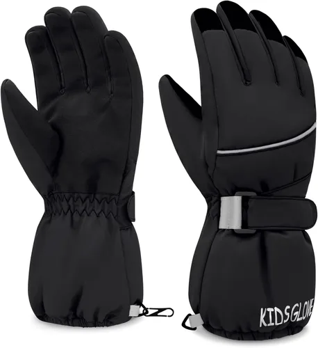 Sarfel Guantes de nieve para niños, guantes de esquí impermeables para niños y niñas