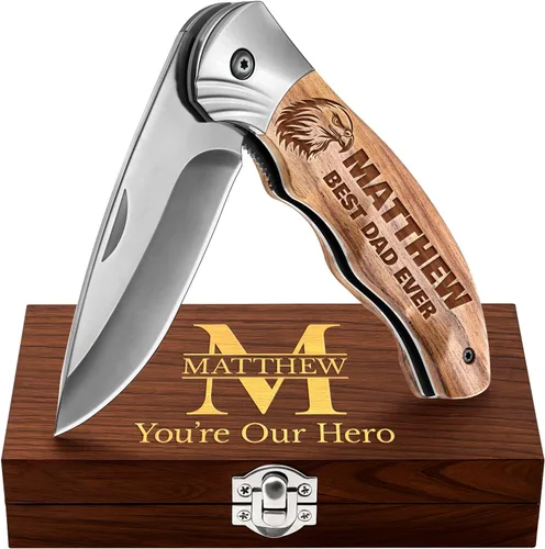Miniatura 10 de Grand Way Cuchillo plegable de hoja larga – Cuchillos afilados para caza, senderismo, campamento, supervivencia táctica y trabajo para hombres y 1.