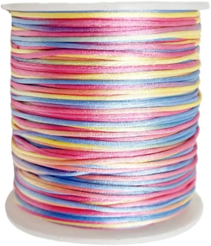Cordón de nailon teñido de 0.039 pulgadas x 100 yardas, hilo de cuentas para collares de macramé de cola de ratón, pulseras de amistad, fabricación
