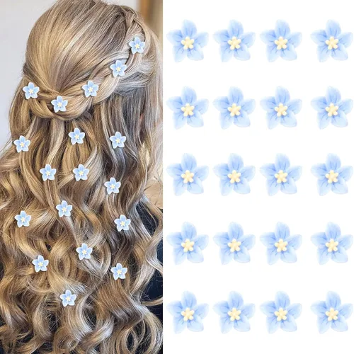 Miniatura 15 de YISSION Mini pinzas para el pelo de flores, horquillas y pasadores para niñas, mujeres