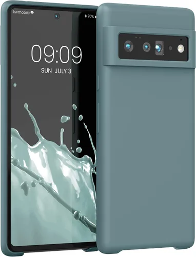 Miniatura 301 de kwmobile Funda Compatible con Google Pixel 6 Pro - Funda de teléfono de silicona TPU con acabado suave - Azul Arrecife