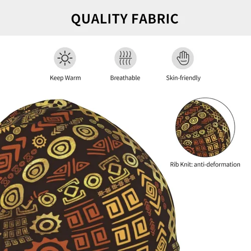 Miniatura 31 de Gorro africano holgado para adultos, tejido elástico, de calavera, gorro de invierno para exteriores para mujeres y hombres