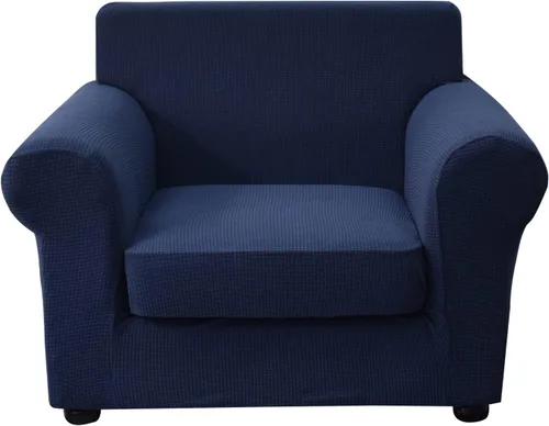 Miniatura 8 de KRFOONN - Fundas elásticas de 4 piezas para sillón y sofá, funda con estampado y 3 fundas independientes para cojines de asiento, lavables, Color01