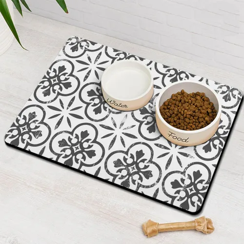 Miniatura 15 de Tapetes para Comida de Perros para Pisos Absorbentes, Tapete para Comida de Mascotas y Gatos - Tapetes de Secado Rápido para Tazones de Perros