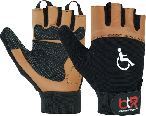 Miniatura 10 de BTR Guantes para Silla de Ruedas para Hombres y Mujeres Guantes para Movilidad y Discapacidad con Diseño Transpirable, Ligero, Agarre Negro