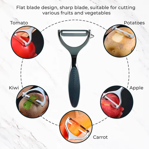 Miniatura 6 de Pelador en Y, peladores para cocina con una cuchilla afilada y removedor de ojos + agarre negro para apoyar mejor los peladores de verduras