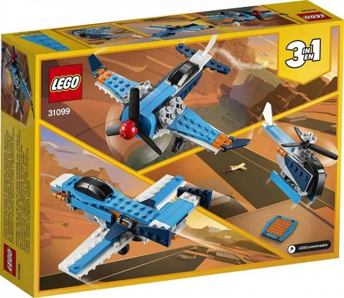 Miniatura 4 de LEGO Creator 3 en 1 Propeller Plane 31099 Kit de construcción de juguete volador (128 piezas)