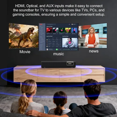 Miniatura 2 de Barra de sonido de 50 W para Smart TV, barra de sonido de 2.0 canales con conexión Bluetooth 5.4/ARC/Opt/AUX, barra de sonido para TV con 2