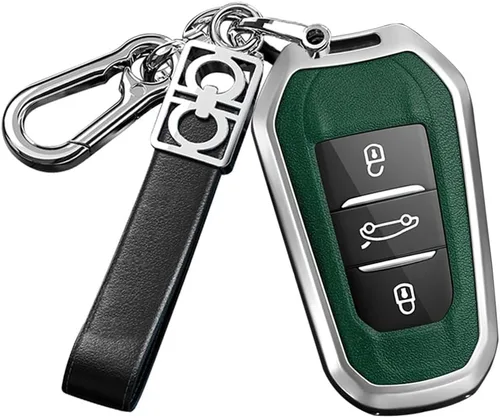 Miniatura 12 de ontto Funda inteligente para llave de coche con llavero para Peugeot 508/2008/3008/5008, Negro