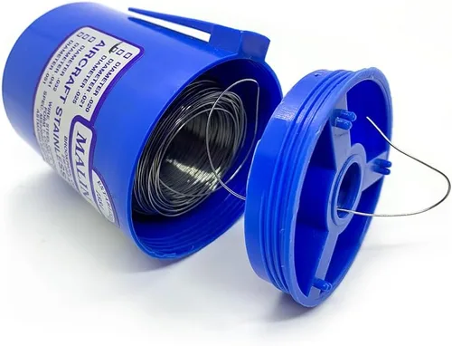 Malin - Cable de seguridad de acero inoxidable MS20995C Lockwire, bote, 0.025 Dia, 596 pies.