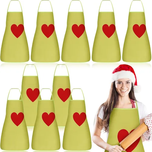 Miniatura 9 de Toulite 10 Piezas Delantal de Navidad Ajustable Delantales de Cocina para Cocinar Delantal BBQ Babero Delantal de Chef Divertido para Mujeres