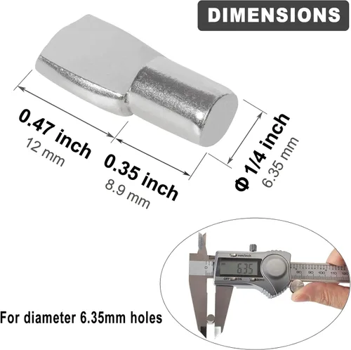Miniatura 2 de Keenkee Pinzas de estante de 1/4 de pulgada de diámetro para estantes de gabinete, soporte de clips de soporte, forma de cuchara, níquel, paquete