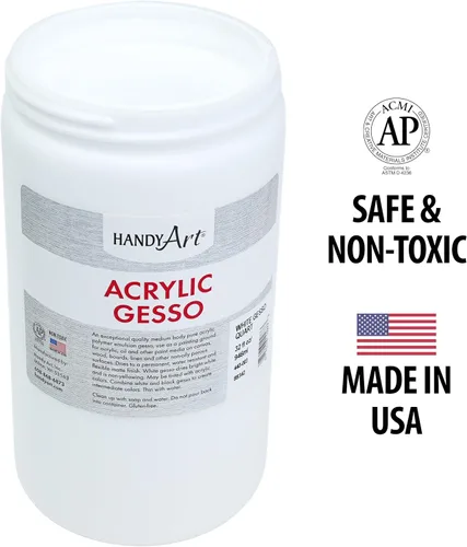 Miniatura 3 de Handy Art Gesso acrílico, 32 onzas, blanco, imprimación para lienzo, madera y superficies de pintura de artistas, mejora la adherencia de la pintura