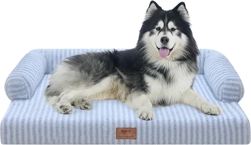 Miniatura 56 de Cama ortopédica impermeable para perros pequeños, cama para perros de tamaño mediano, cómoda cama para mascotas y gatos con lados, funda extraíble