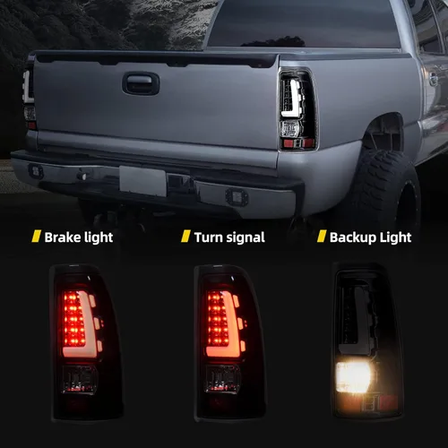 Miniatura 5 de DWVO Conjunto de luces traseras LED Compatible con 1999-2006 Chevy Silverado 1500 2500/2007 Silverado Classic / 99-02 GMC Sierra 1500 2500/01-02