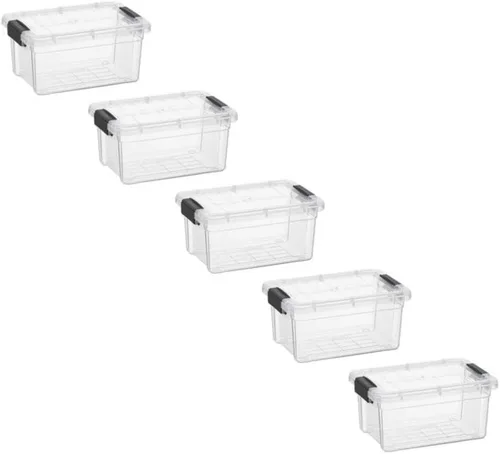 Miniatura 15 de Superio Cajas de almacenamiento transparentes con tapas, contenedores de plástico de 2.5 cuartos de galón para organizar, cajas apilables, sin BPA
