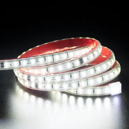 Miniatura 15 de Tira de luces LED AC 110V 2 metros blanco cálido 3000K SMD 2835 cinta LED cortable 6.56 pies adhesiva IP67 impermeable 120 voltios 2M