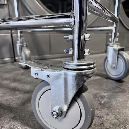 Miniatura 4 de Carrito de lavandería comercial LVP Work Horse con asa extraíble (cromado, extra grande)