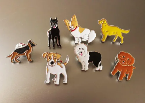 Miniatura 37 de Broche de perro carlino encantador para mascotas, broche de ramillete de metal, placa de identificación para perro, regalo de cumpleaños de Navidad