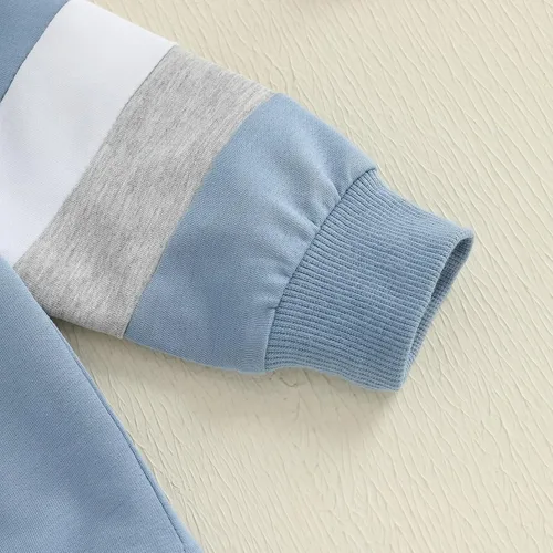 Miniatura 20 de Kuriozud Conjunto de 2 piezas de sudadera con cuello redondo y pantalones deportivos para niños pequeños para otoño e invierno