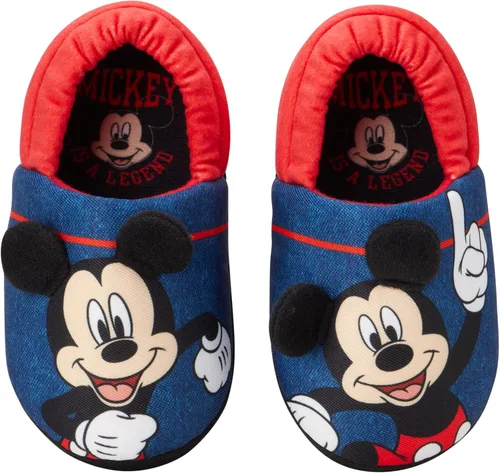 Miniatura 4 de Disney Boys Mickey Mouse Slippers Cozy Plush Fuzzy Slippers Non-Slip Non-Skid Slippers for Boys ToddlerLittle Kid