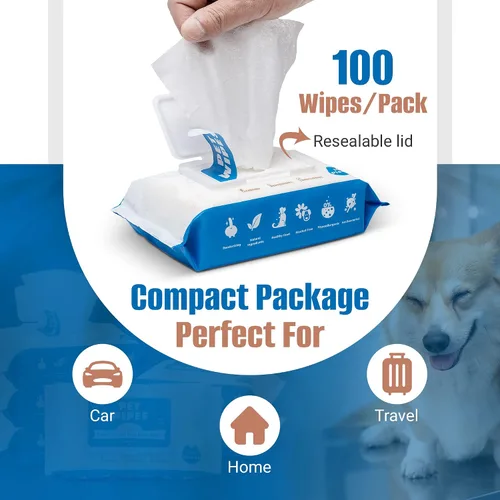 Miniatura 7 de Toallitas para perros para patas y traseros, 600 unidades, 6 paquetes de toallitas para mascotas para perros y gatos, toallitas para cachorros