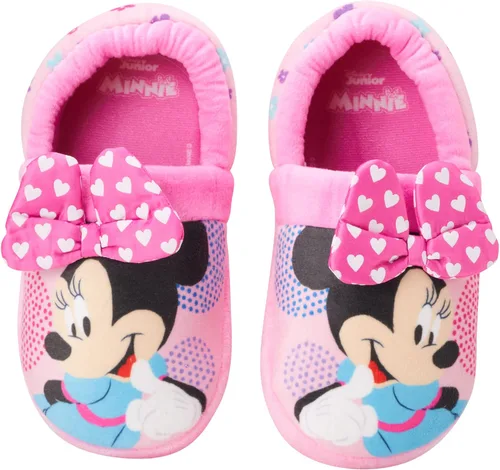 Miniatura 3 de Disney Girls' Minnie Mouse Slippers - Plush Fuzzy Slippers, Non-Skid Sole (ToddlerLittle GirlBig Girl)