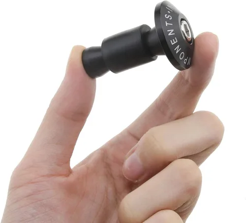 Miniatura 7 de Par de tapas de enchufe de manillar de motocicleta de 0.866 in con tornillos, tubos de expansión, llave hexagonal, color negro, universal