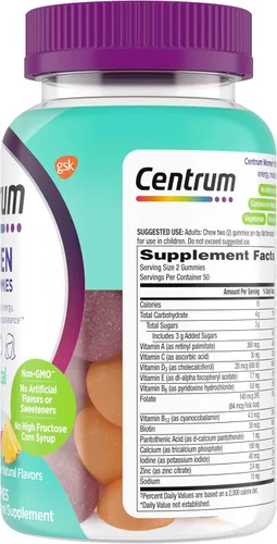 Miniatura 14 de Centrum Gomitas Multivitamínicas para Mujeres, Apoyo Inmune, Energía, Aspecto Saludable, 100 Unidades, Suministro para 50 Días