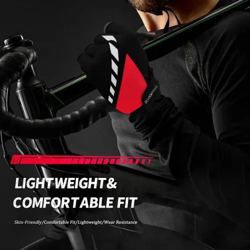 Miniatura 7 de Guantes de ciclismo, guantes de ciclismo acolchados de gel para hombres, antideslizantes, absorben los golpes, ligeros y transpirables, diseño
