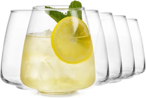 Miniatura 18 de Libbey Juego de 12 Copas de Vino sin Tallo, Aptas para Lavavajillas, Perfectas para Cócteles, Agua y Vajilla para Exteriores Rojo y blanco 12