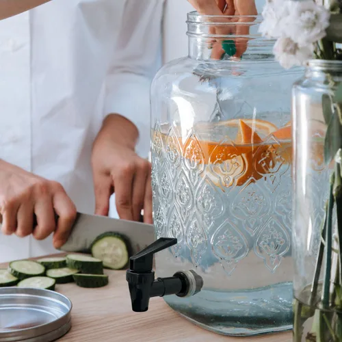 Miniatura 4 de 2 piezas de grifo de enfriador de repuesto, espita reutilizable con boquilla dispensadora de agua para bebidas con palanca, válvula dispensadora