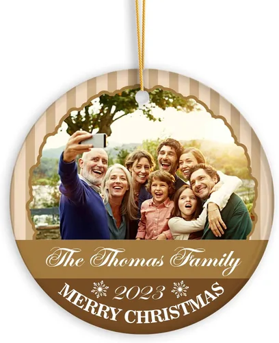 Miniatura 10 de Adorno personalizado de aniversario de boda, foto personalizada con nombre y fecha, adorno de aniversario de boda Navidad 2023, regalos de Navidad