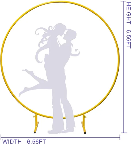 Miniatura 4 de Elevens Circle Balloon Arch Stand Round Metal Wedding Arch Circle Balloon Circle Backdrop Stand with Double bar Standing Base for Garden Yard