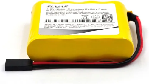 Miniatura 7 de Paquete de 4 baterías receptoras RX con conectores Hitec, 4.8 V 1000 mAh Ni-CD recargable para aviones RC, aviones RC, compatible con receptores