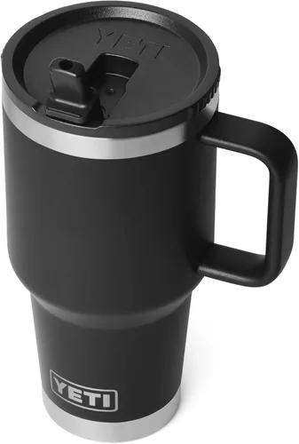 Miniatura 7 de YETI Rambler - Taza de viaje de 30 oz con tapa con pajita abatible - Acero inoxidable, aislada al vacío, a prueba de fugas, compatible con Negro