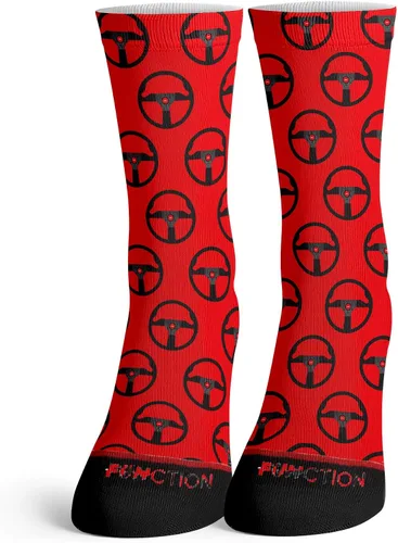 Función patrón de volante de auto de carreras, calcetines rojos para hombre y mujer, Monte Carlo, cuero Racecar Drift Driver Jdm Classic Euro KDM