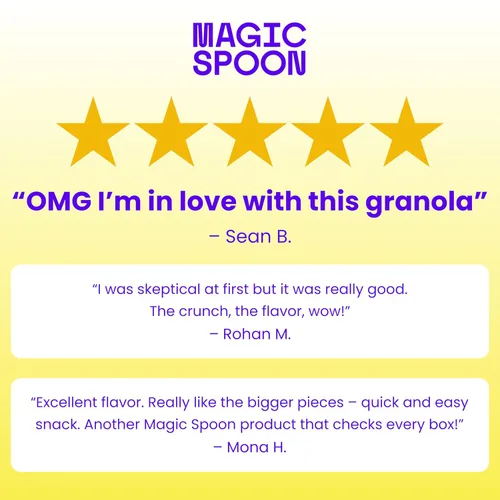 Miniatura 8 de Magic Spoon Granola alta en proteínas, baja en azúcar, paquete de 3, manzana y canela, bocadillos de proteína bajos en carbohidratos y alimentos