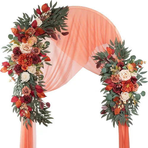 Lisuun Flores de arco de boda, flores artificiales para decoración, guirnalda de flores grandes para estilos bohemios, decoración floral de